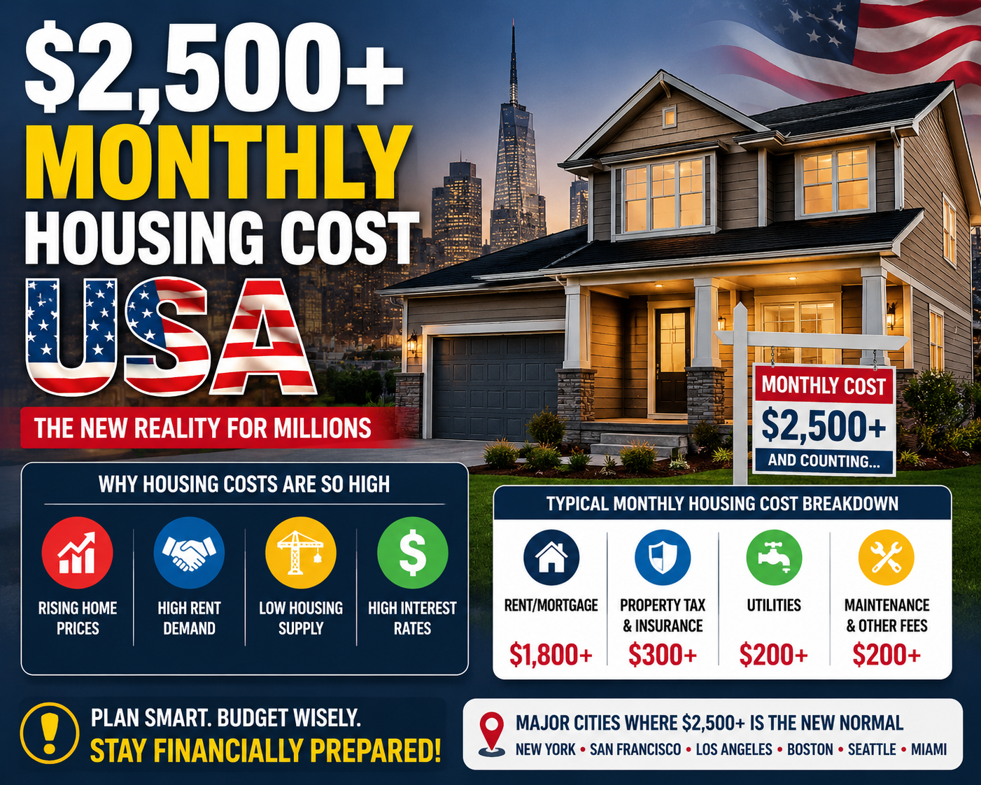 $2,500+ Monthly Housing Cost USA
